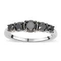 Black Diamond Ring in Platinum Over Sterling Silver (Size 7.0) 1.50 ctw - Sticky add to cart bar