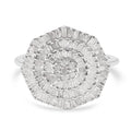 DEAL OF THE HOUR Diamond Flower Ring in Platinum Over Sterling Silver (Size 10.0) 1.00 ctw - Sticky add to cart bar