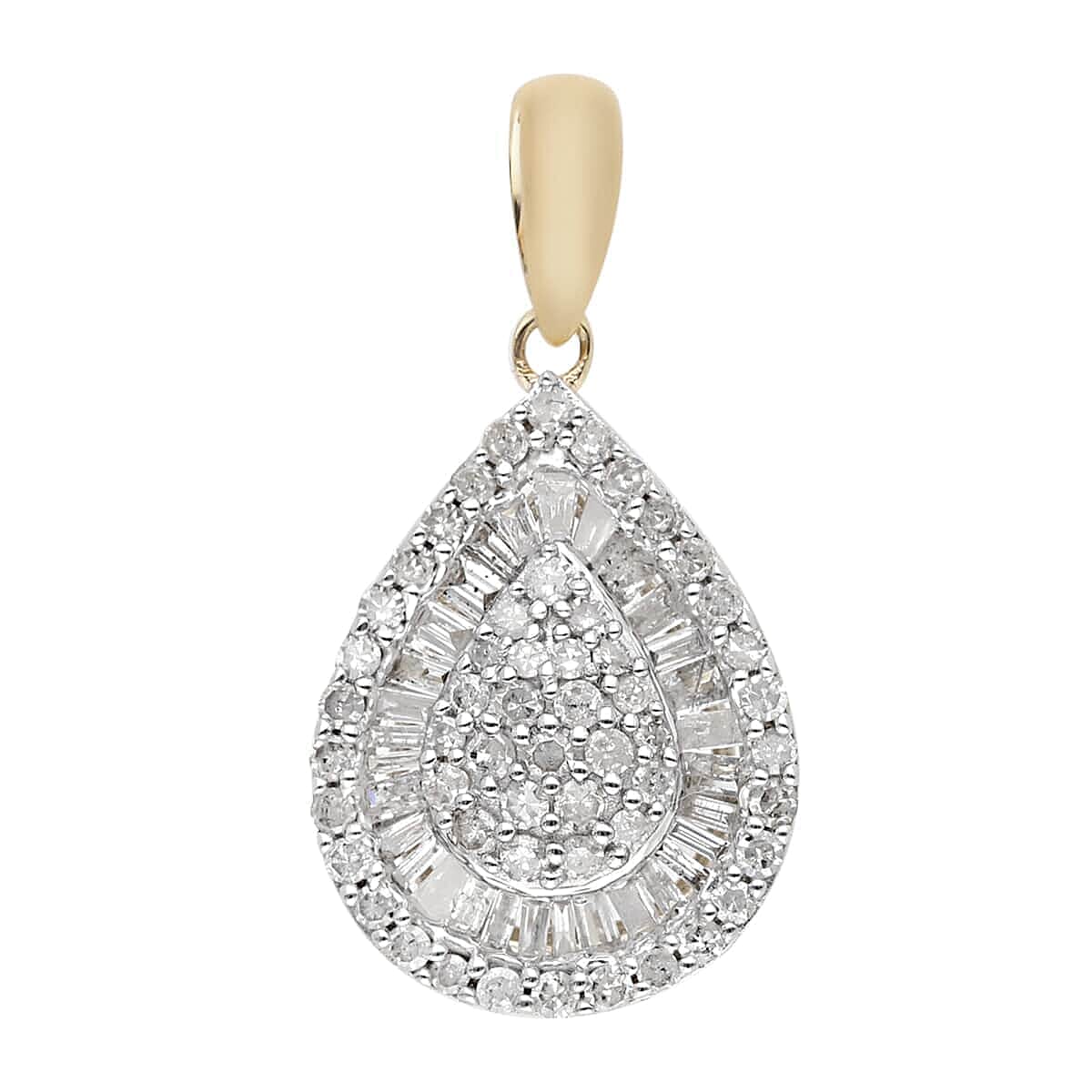 Luxoro SGL Certified 10K Yellow Gold G-H I3 Diamond Pendant 1.00 ctw