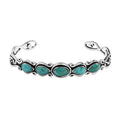 SANTA FE Style Turquoise Cuff Bracelet in Sterling Silver (7.00 In) 11.90 Grams 2.50 ctw - Sticky add to cart bar
