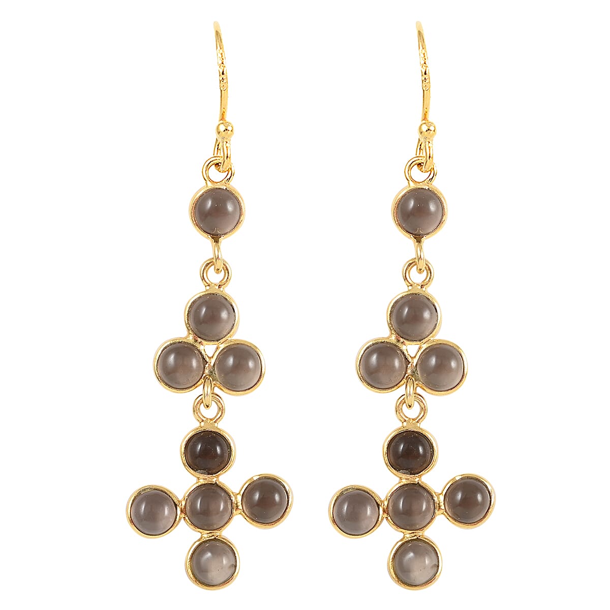 Mozambique Garnet Dangle Earrings in 14K Yellow Gold Over Sterling Silver 6.00 ctw