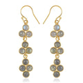 Sea Green Chalcedony Dangle Earrings in 14K Yellow Gold Over Sterling Silver 2.70 ctw - Sticky add to cart bar