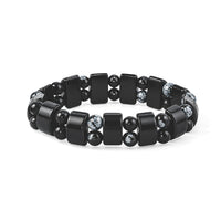 Tanker Black Jasper 117.00 ctw Stretch Bracelet (6-7In)