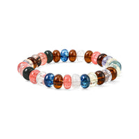 Multi Gemstone 126.00 ctw Rondel Stretch Bracelet (6-8In)