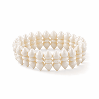White Jade 132.00 ctw Bone Stretch Bracelet (6-7In)