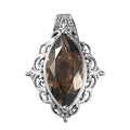 Brazilian Smoky Quartz Solitaire Pendant in Platinum Over Copper with Magnet 5.30 ctw - Sticky add to cart bar