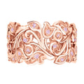 Doorbuster Uncut Natural Pink Diamond 0.25 ctw Floral Band Ring in Vermeil Rose Gold Over Sterling Silver (Size 7.0) (Del. in 5-7 Days) - Sticky add to cart bar