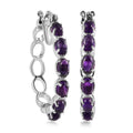 Karis Amethyst Hoop Earrings in Platinum Bond and Stainless Steel 6.10 ctw - Sticky add to cart bar