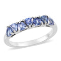 Tanzanite 7 Stone Ring in Platinum Over Sterling Silver (Size 10) 0.75 ctw - Sticky add to cart bar