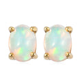 Ethiopian Welo Opal Solitaire Stud Earrings in 14K YG Over Sterling Silver 1.00 ctw - Sticky add to cart bar
