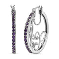 KARIS Simulated Diamond Hoop Earrings in Platinum Bond 3.65 ctw - Sticky add to cart bar
