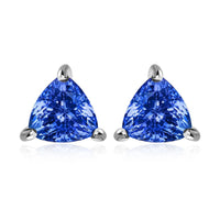 Tanzanite Solitaire Stud Earrings in Platinum Over Sterling Silver 0.60 ctw