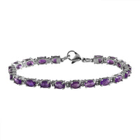 DEAL OF THE DAY Amethyst Tennis Bracelet in Stainless Steel (6.50 In) 8.25 ctw