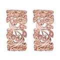 Uncut Natural Pink Diamond Floral J-Hoop Earrings in Vermeil Rose Gold Over Sterling Silver 0.25 ctw - Sticky add to cart bar