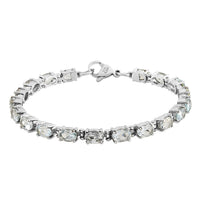 DEAL OF THE DAY Amethyst Tennis Bracelet in Stainless Steel (6.50 In) 8.25 ctw
