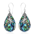 Abalone Shell Dragonfly Drop Earrings in Sterling Silver - Sticky add to cart bar