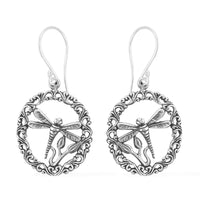 Sterling Silver Dragonfly Dangle Earrings 2 Grams