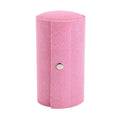 Pink Velvet Three Layer Cylinder Shape Jewelry Box with Top Cap and Snap Button Closure (5.1"x3"x3") - Sticky add to cart bar