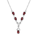 Mozambique Garnet Necklace in Platinum Over Sterling Silver and Stainless Steel, Red Fashion Necklace, Wedding Gifts For Women  2.50 ctw  (18 Inches) - Sticky add to cart bar