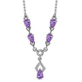 D'Joy Rose De France Amethyst Necklace 18 Inches in Platinum Over Sterling Silver and Stainless Steel 1.85 ctw - Sticky add to cart bar