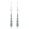 SANTA FE Style Turquoise Drop Earrings in Sterling Silver 1.50 ctw - Sticky add to cart bar