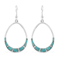 SANTA FE Style Enhanced Red Coral Dangle Earrings in Sterling Silver