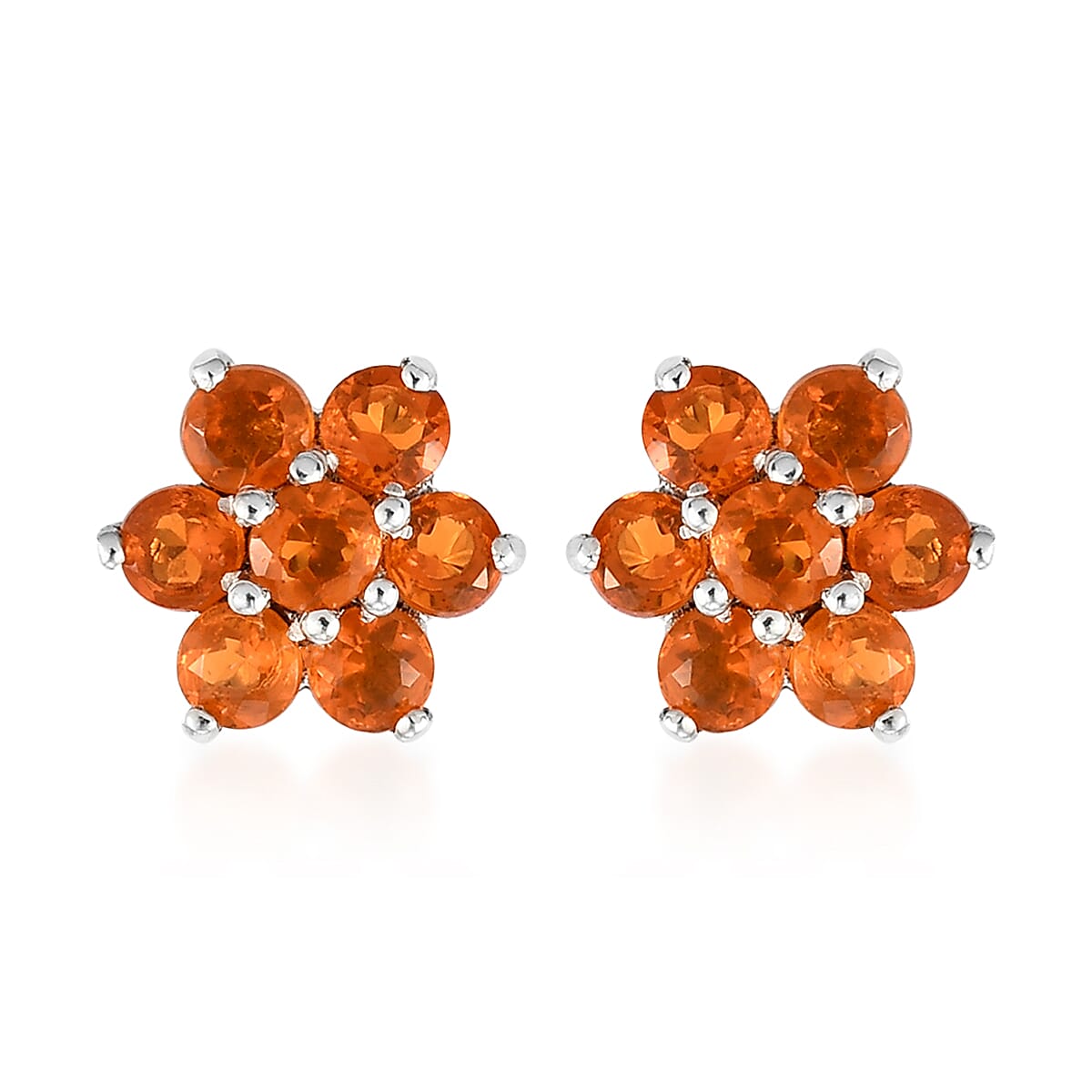 Tanzanite Floral Earrings in Platinum Over Sterling Silver 1.00 ctw