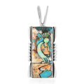SANTA FE Style Spiny Turquoise and Multi Gemstone Kokopelli Pendant in Sterling Silver 1.25 ctw - Sticky add to cart bar