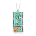 SANTA FE Style Spiny Turquoise and Multi Gemstone Kokopelli Pendant in Sterling Silver 1.25 ctw - Sticky add to cart bar