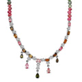 GP Italian Garden Collection Multi-Tourmaline Necklace ,Multi Gemstone Necklace ,Platinum Over Sterling Silver Necklace , 18 Inch Necklace 56.85 ctw - Sticky add to cart bar
