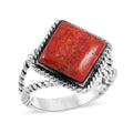 Santa Fe Style Turquoise Ring in Sterling Silver (Size 10.0) 4.00 ctw - Sticky add to cart bar