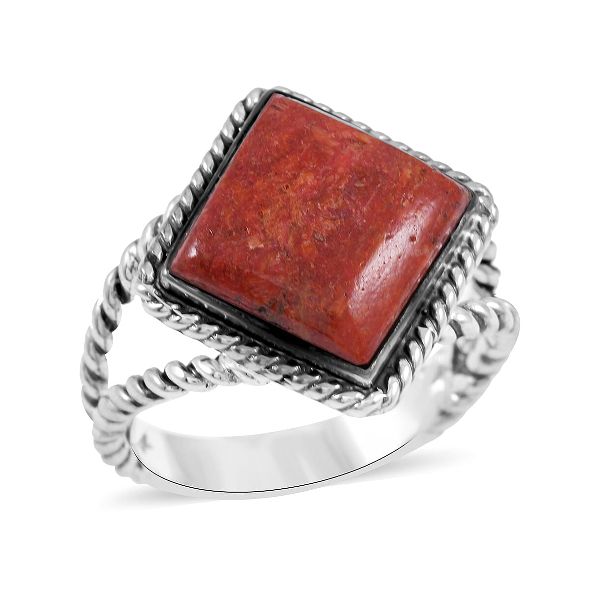 Santa Fe Style Turquoise Ring in Sterling Silver (Size 10.0) 4.00 ctw (1)