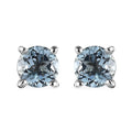 Mangoro Aquamarine Solitaire Stud Earrings in Platinum Over Sterling Silver 0.90 ctw - Sticky add to cart bar