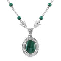 KARIS Blue Turquoise Fancy Necklace 18 Inches in Platinum Bond 24.00 ctw - Sticky add to cart bar
