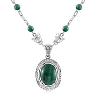 KARIS Blue Turquoise Fancy Necklace 18 Inches in Platinum Bond 24.00 ctw