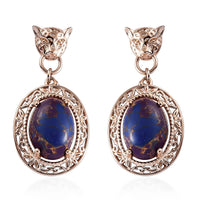 Karis Mojave Purple Turquoise Drop Earrings in 18K RG Plated 11.00 ctw