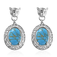 KARIS Mojave Blue Turquoise Fancy Earrings in Platinum Bond 11.25 ctw