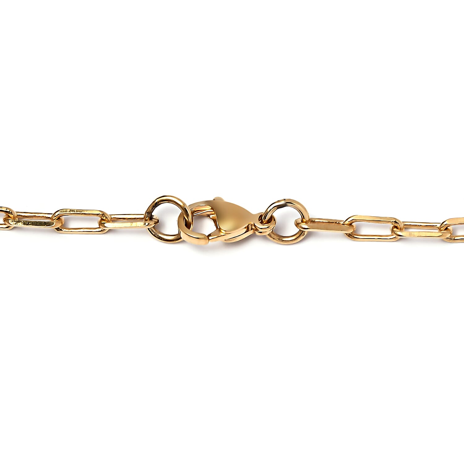 EverTrue Tiger's Eye Paper Clip Chain Fancy Necklace 18 Inches in 18K YG Plated 23.00 ctw