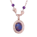 Karis Mojave Purple Turquoise Paper Clip Chain Fancy Necklace 18 Inches 18K RG Plated 27.85 ctw - Sticky add to cart bar