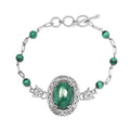 KARIS Mojave Blue Turquoise Toggle Clasp Adjustable Bracelet in Platinum Bond (6.50-8.50In) 20.75 ctw - Sticky add to cart bar
