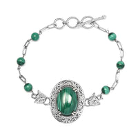 KARIS Mojave Blue Turquoise Toggle Clasp Adjustable Bracelet in Platinum Bond (6.50-8.50In) 20.75 ctw
