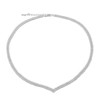Simulated Diamond Necklace in Rhodium Over Sterling Silver 18 Inches