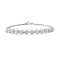 Simulated Diamond Bracelet in Rhodium Over Sterling Silver (7.50 In) - Sticky add to cart bar