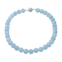Espirito Santo Aquamarine Beaded Necklace 18 Inches in Sterling Silver Magnetic Lock 450.00 ctw