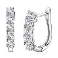 Moissanite Earrings in Platinum Over Sterling Silver 1.10 ctw