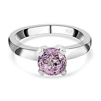 Martha Rocha Kunzite 1.77 ctw Ring in Platinum Over Sterling Silver (Size 11.5)