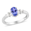Tanzanite and Diamond Ring in Platinum Over Sterling Silver (Size 10.0) 0.65 ctw - Sticky add to cart bar