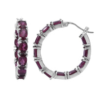 Orissa Rhodolite Garnet and Multi Gemstone Earrings in Platinum Over Sterling Silver 10.65 ctw