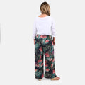TAMSY Blue Color Red and Green Printed Trousers - One Size Missy - Sticky add to cart bar