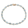 Luxoro 14K Yellow Gold AAA Santa Maria Aquamarine Tennis Bracelet (7.25 In) 8.00 ctw - Sticky add to cart bar
